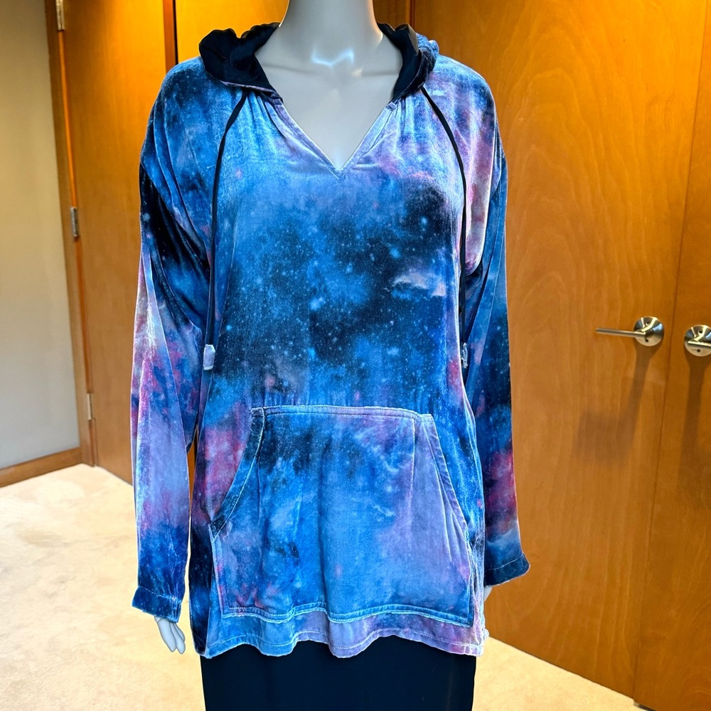 Johnny Was velvet hoodie top